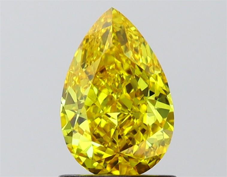 1.25 Ct. Fancy Vivid Yellow Pear Lab Grown Diamond