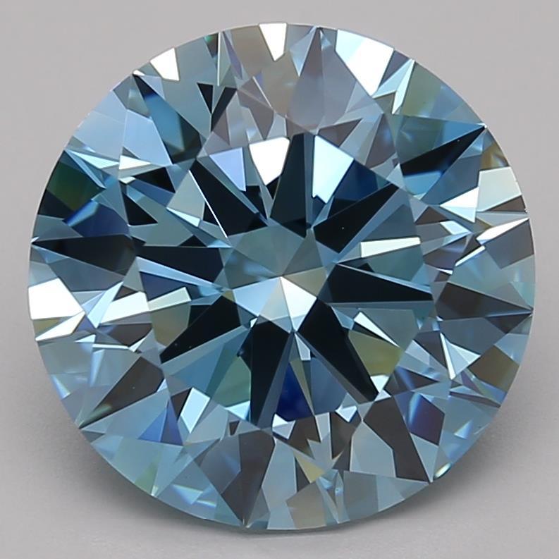 5.21 Ct. Fancy Vivid Blue Round Lab Grown Diamond