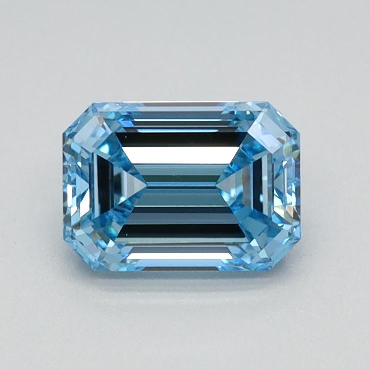 0.72 Ct. Fancy Vivid Blue Emerald Lab Grown Diamond