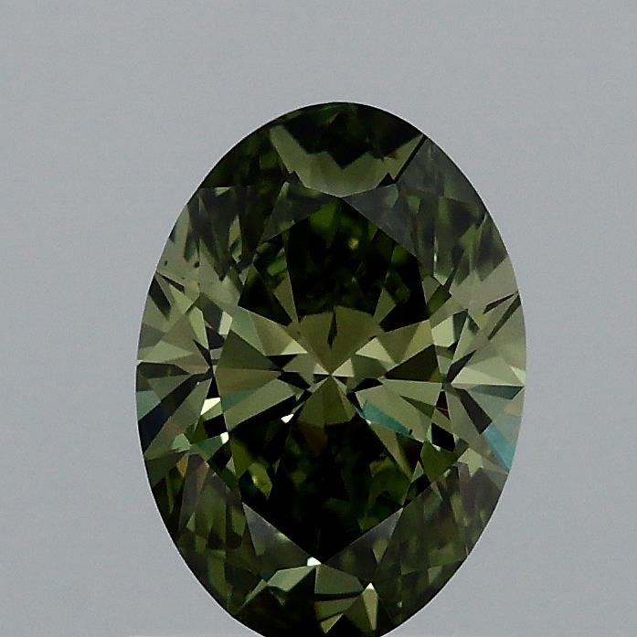 1.06 Ct. Fancy Vivid Green Oval Lab Grown Diamond