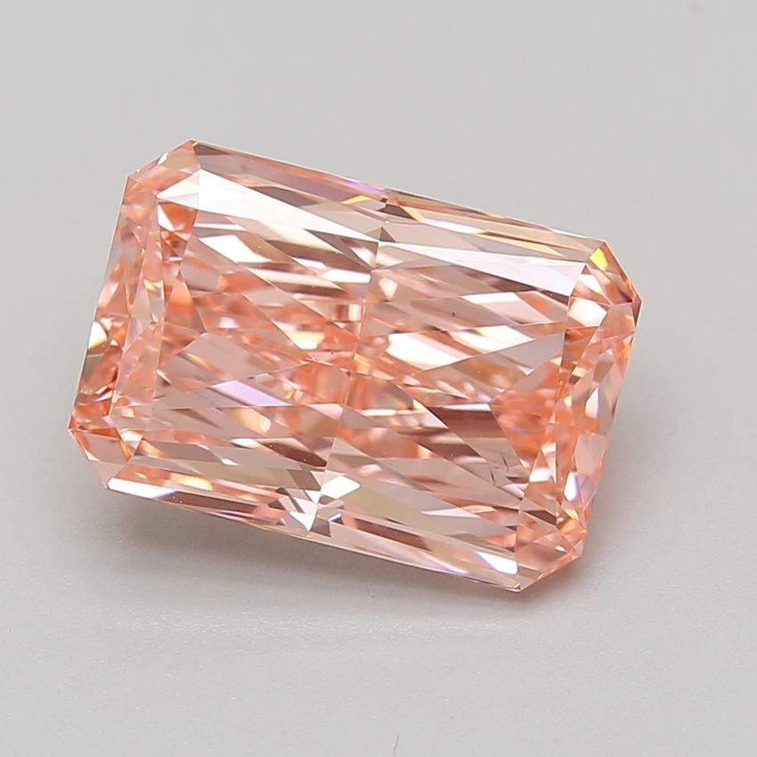 6.09 Ct. Fancy Vivid Pink Radiant Lab Grown Diamond