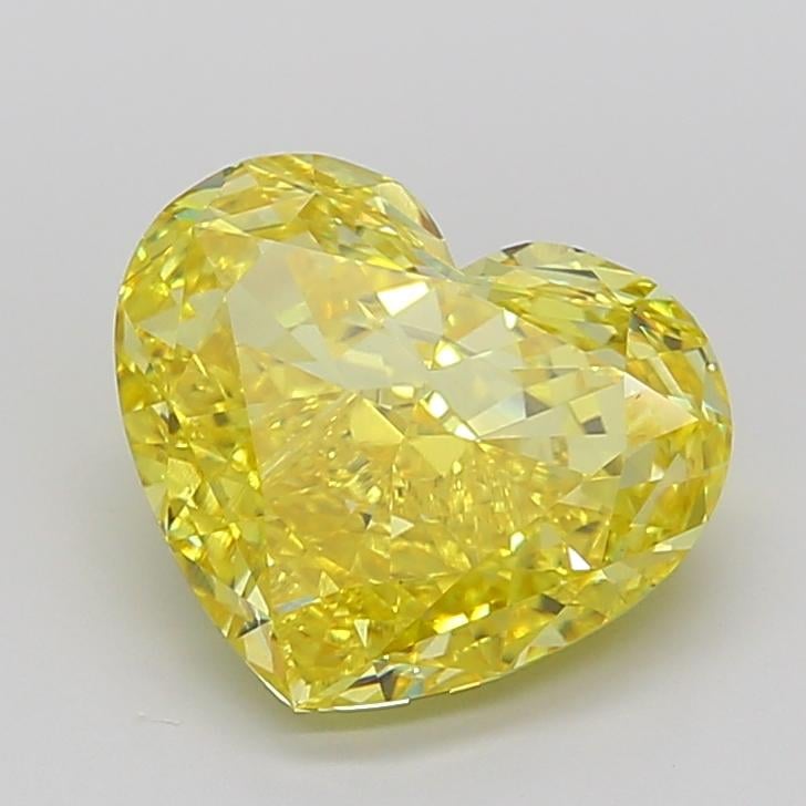5.96 Ct. Fancy Vivid Yellow Heart Lab Grown Diamond