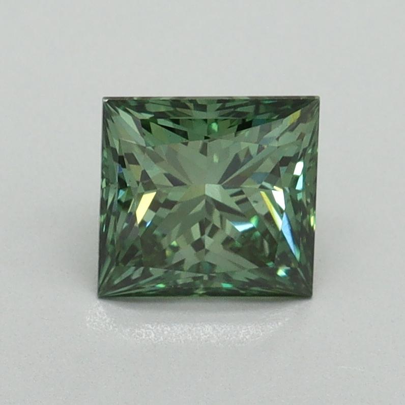 1.03 Ct. Fancy Vivid Green Princess Lab Grown Diamond