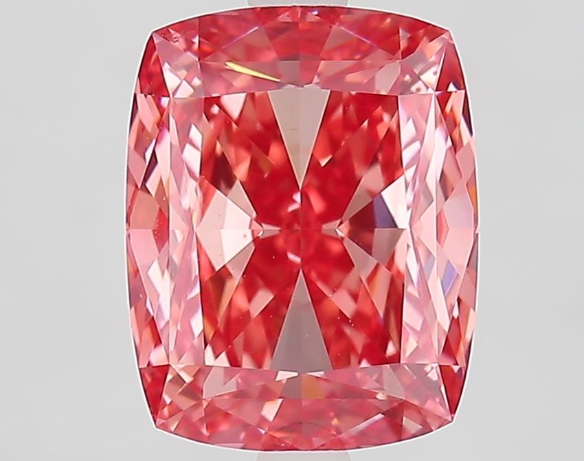 4.09 Ct. Fancy Vivid Pink Cushion Lab Grown Diamond