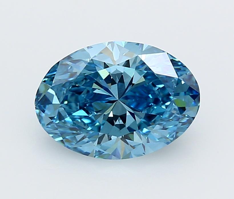 2.58 Ct. Fancy Vivid  Blue Oval Lab Grown Diamond