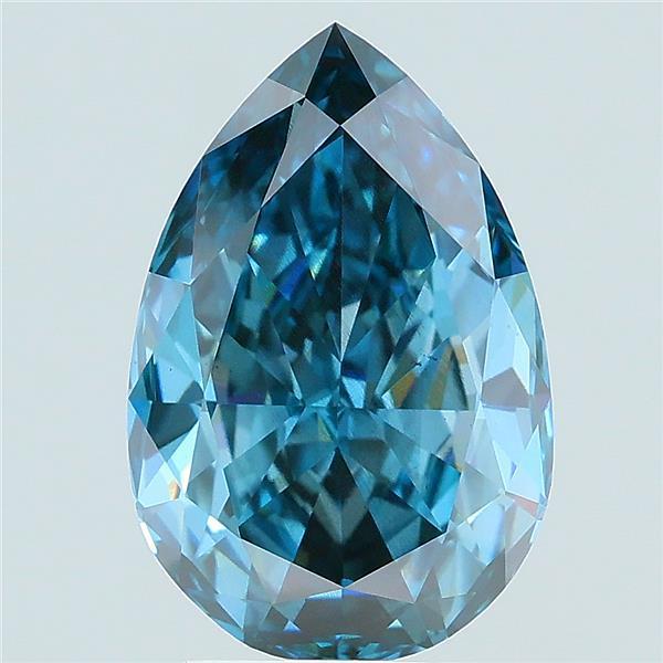 3.60 Ct. Fancy Vivid Blue Pear Lab Grown Diamond