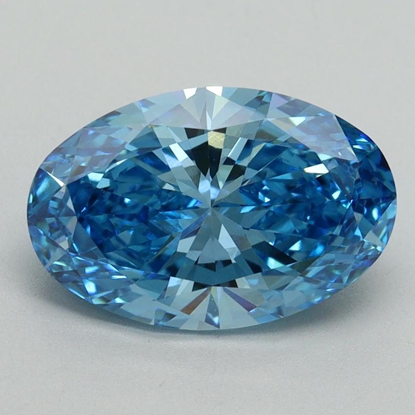 2.51 Ct. Fancy Vivid Blue Oval Lab Grown Diamond