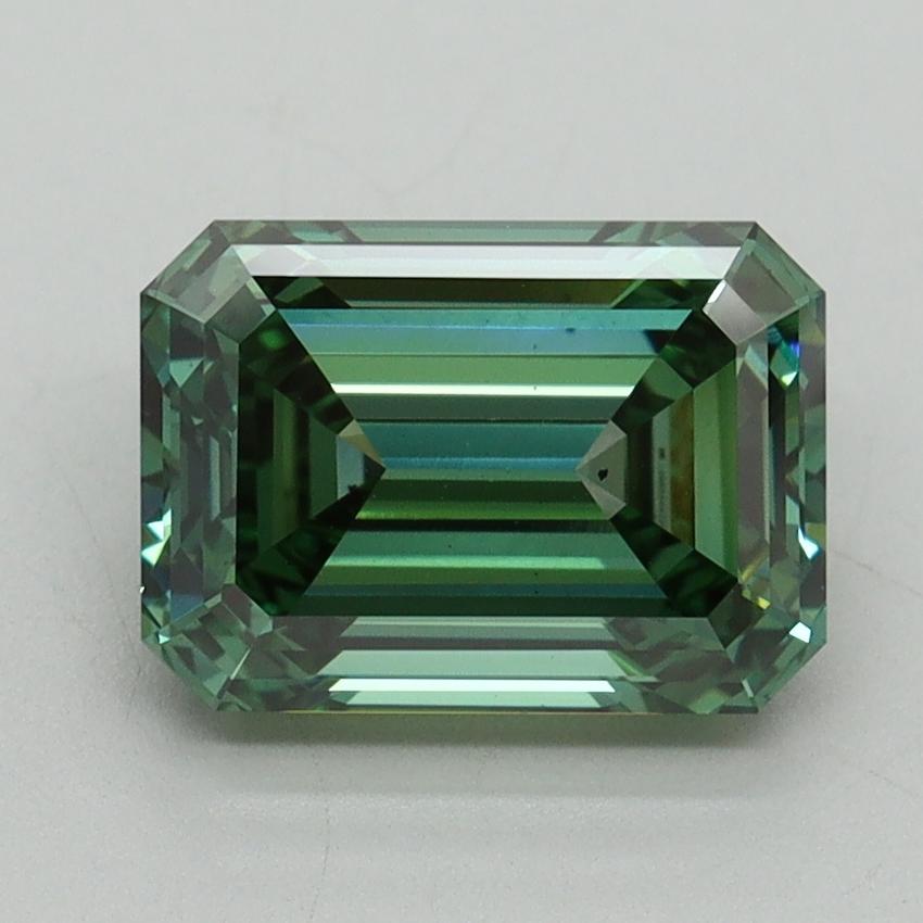 2.48 Ct. Fancy Vivid Pacific Green Emerald Lab Grown Diamond