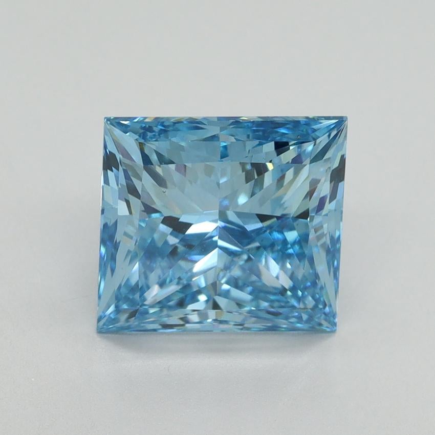4.01 Ct. Fancy Vivid Blue Princess Lab Grown Diamond