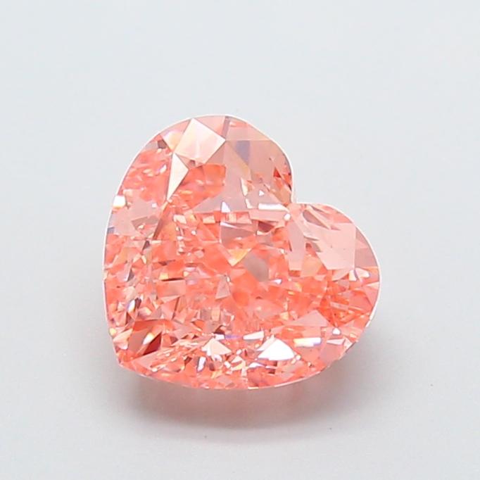 3.04 Ct. Fancy Vivid Orange Pink Heart Lab Grown Diamond