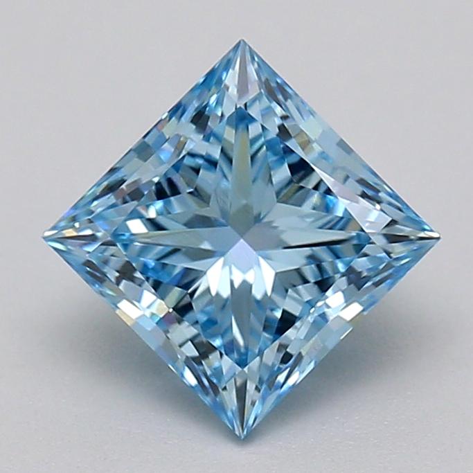 1.01 Ct. Fancy Vivid  Blue Princess Lab Grown Diamond