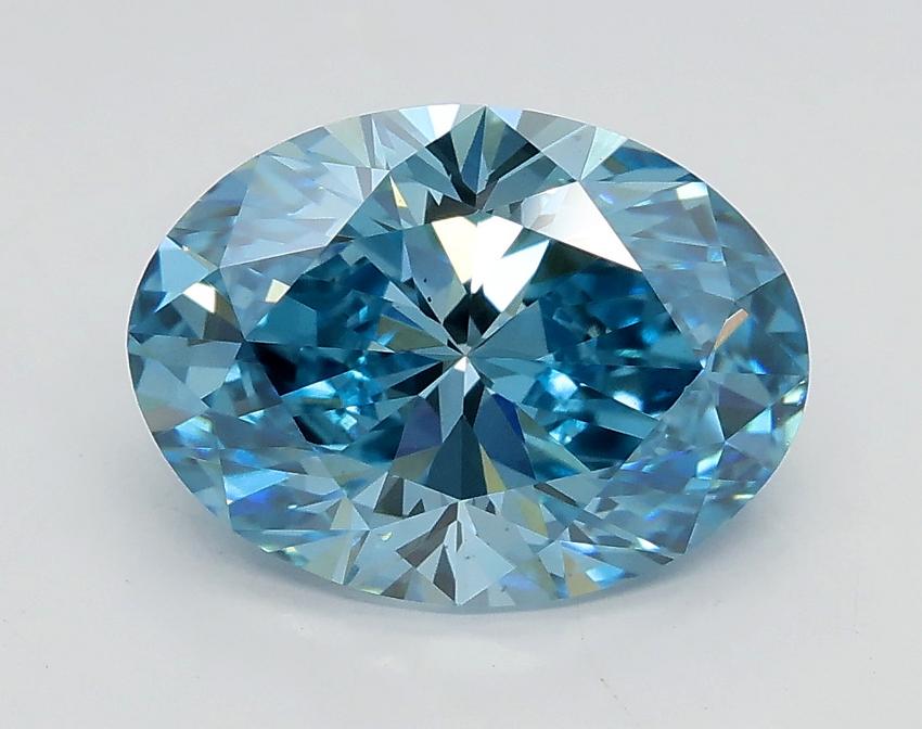 2.22 Ct. Fancy Vivid Blue Oval Lab Grown Diamond