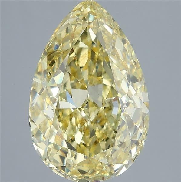 4.08 Ct. Fancy Intense Yellow Pear Lab Grown Diamond
