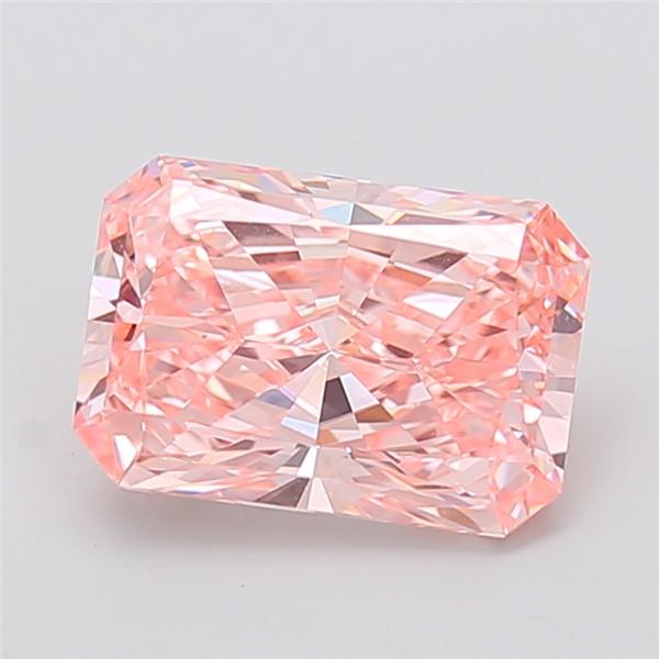4.07 Ct. Fancy Vivid  Pink Radiant Lab Grown Diamond