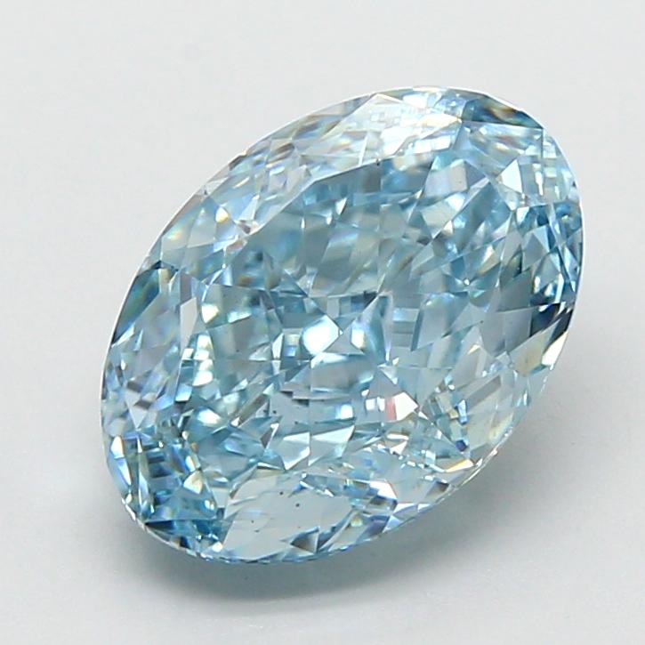 3.08 Ct. Fancy Vivid  Blue Oval Lab Grown Diamond