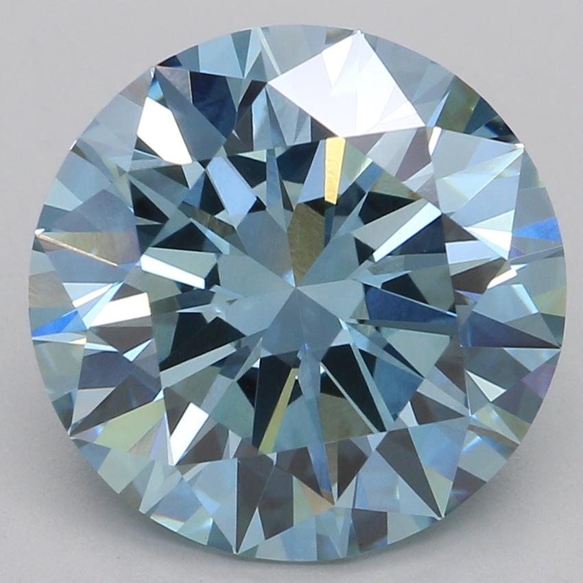 3.56 Ct. Fancy Vivid Blue Round Lab Grown Diamond