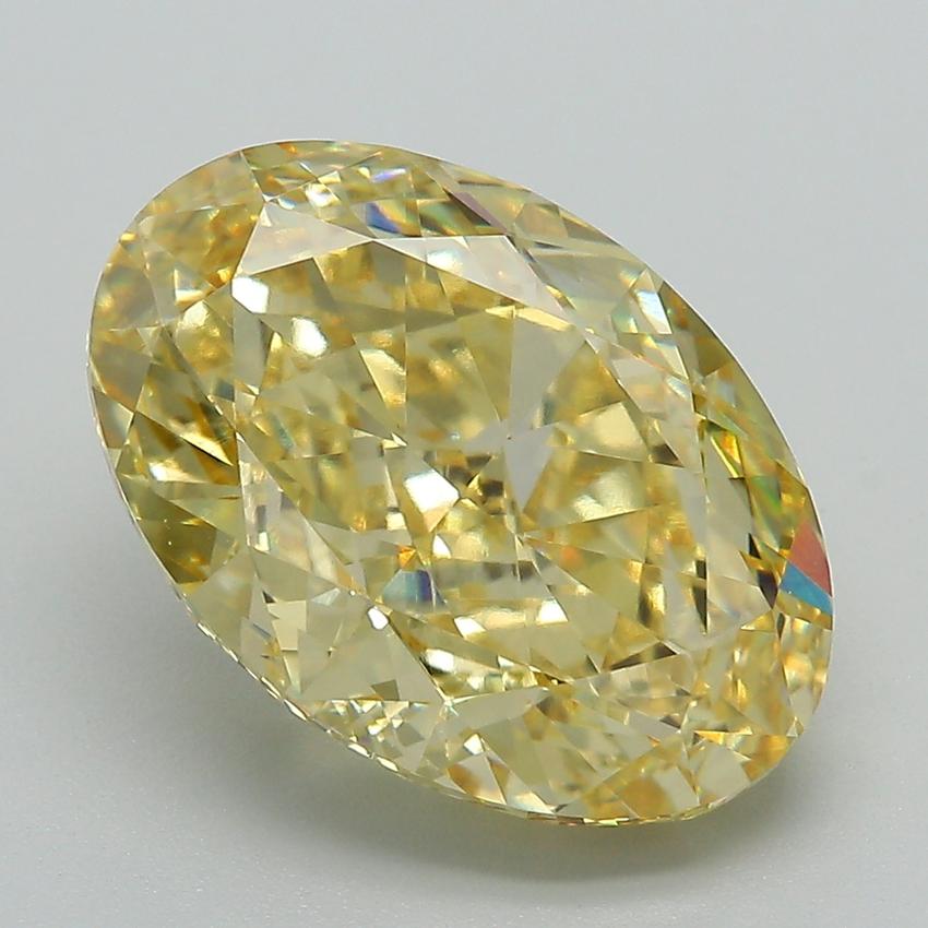 7.18 Ct. Fancy Vivid Yellow Oval Lab Grown Diamond