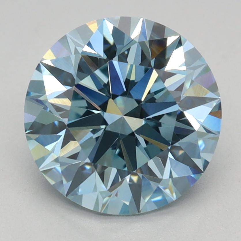 2.10 Ct. Fancy Vivid Blue Round Lab Grown Diamond