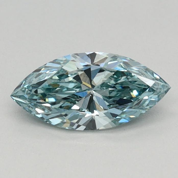 0.37 Ct. Fancy Vivid Bluish Green Marquise Lab Grown Diamond