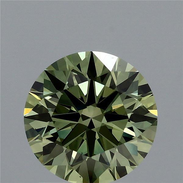 1.59 Ct. Fancy Vivid Green Round Lab Grown Diamond