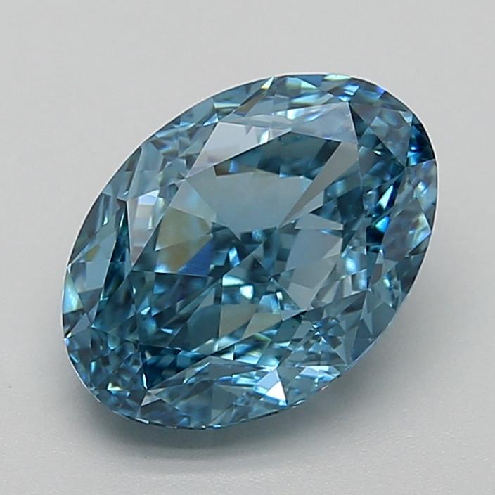 2.93 Ct. Fancy Vivid  Blue Oval Lab Grown Diamond