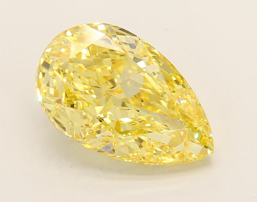 4.88 Ct. Fancy Vivid Yellow Pear Lab Grown Diamond
