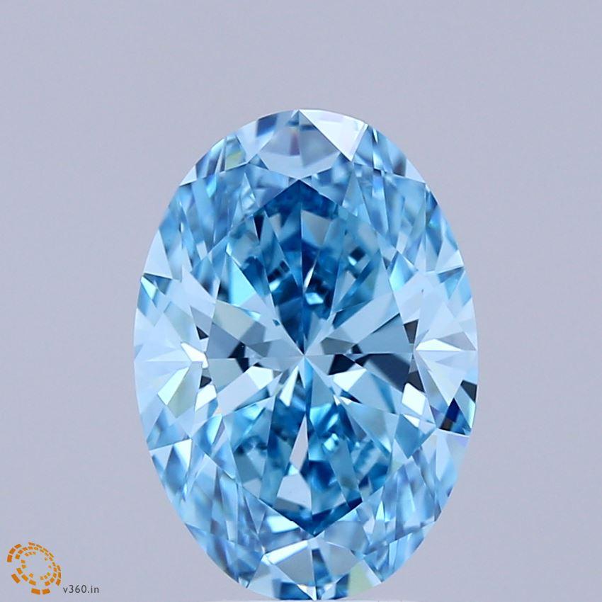 3.00 Ct. Fancy Vivid Blue Oval Lab Grown Diamond