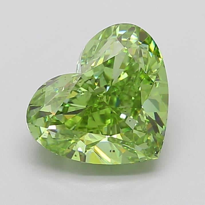 5.31 Ct. Fancy Vivid Green Heart Lab Grown Diamond