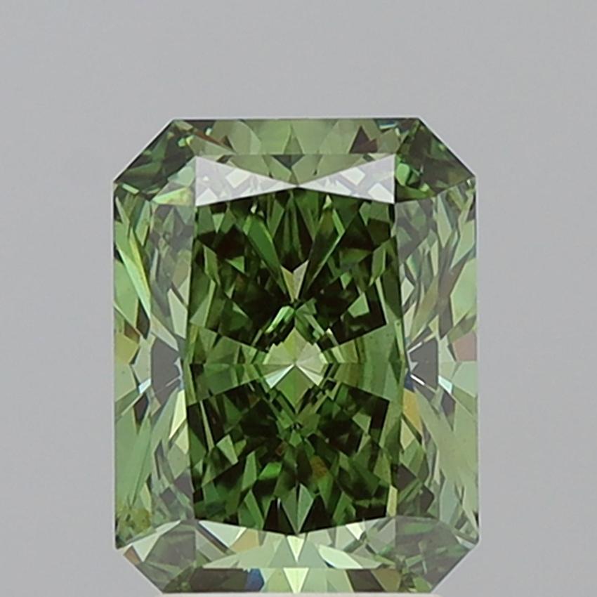 3.01 Ct. Fancy Vivid Green Radiant Lab Grown Diamond