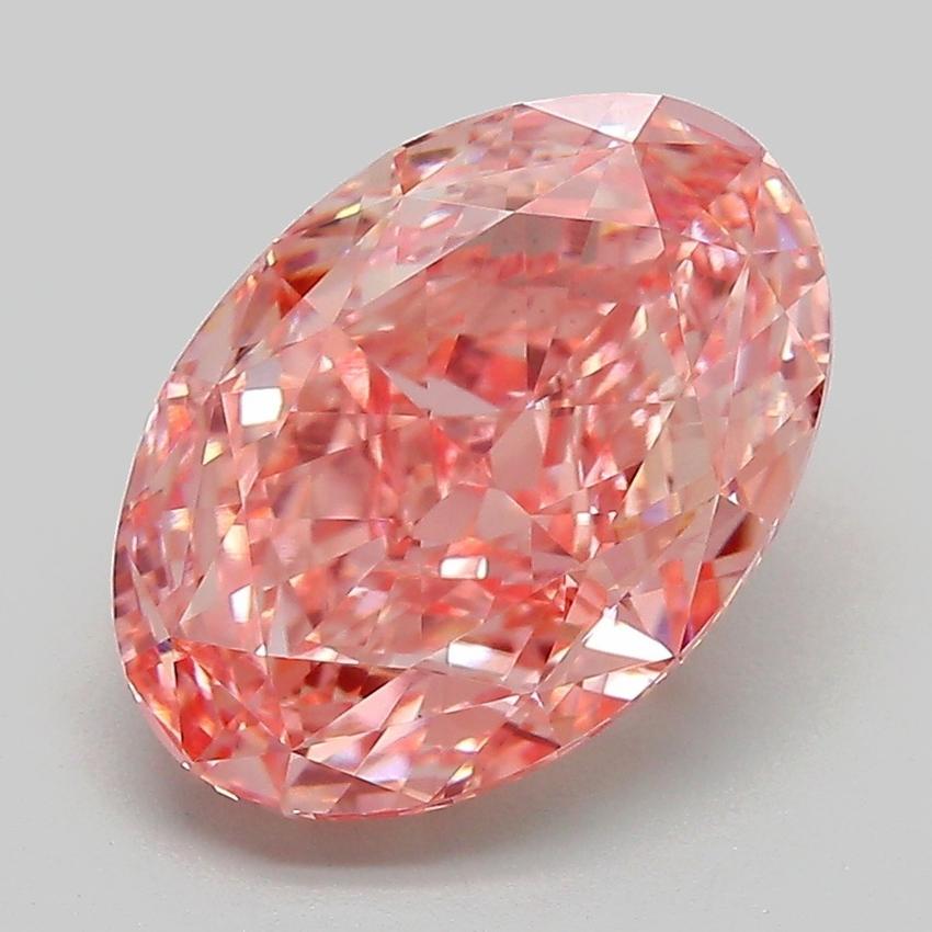 4.08 Ct. Fancy Vivid Pink Oval Lab Grown Diamond