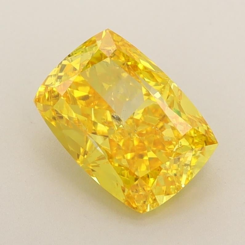 1.66 Ct. Fancy Vivid Yellow Cushion Lab Grown Diamond