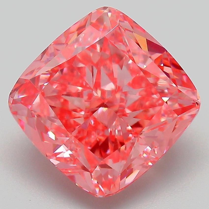 5.53 Ct. Fancy Vivid Pink Cushion Lab Grown Diamond