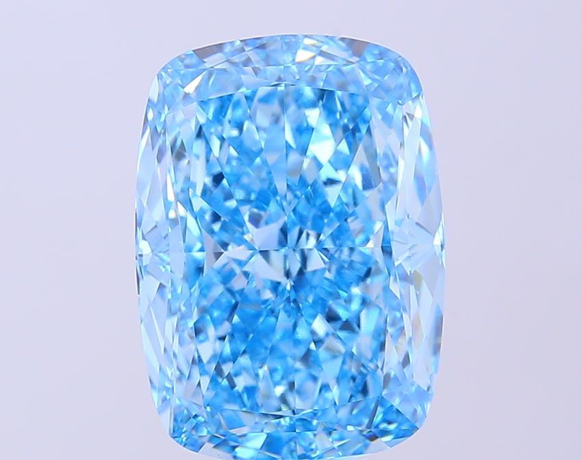 10.01 Ct. Fancy Vivid  Blue Cushion Lab Grown Diamond