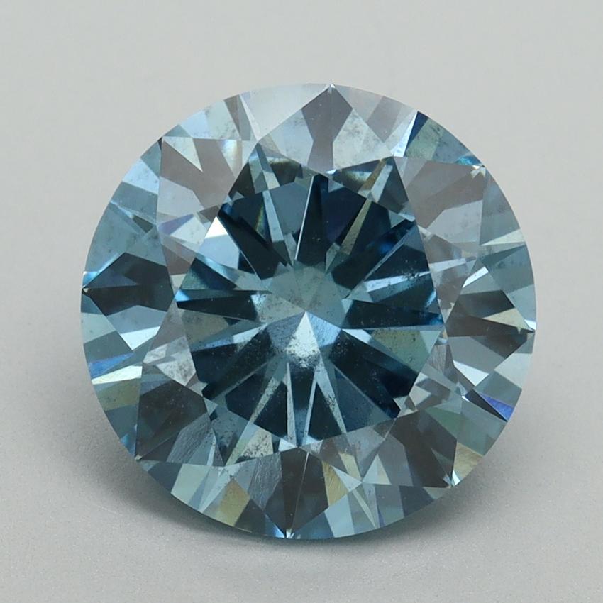 4.02 Ct. Fancy Vivid Blue Round Lab Grown Diamond