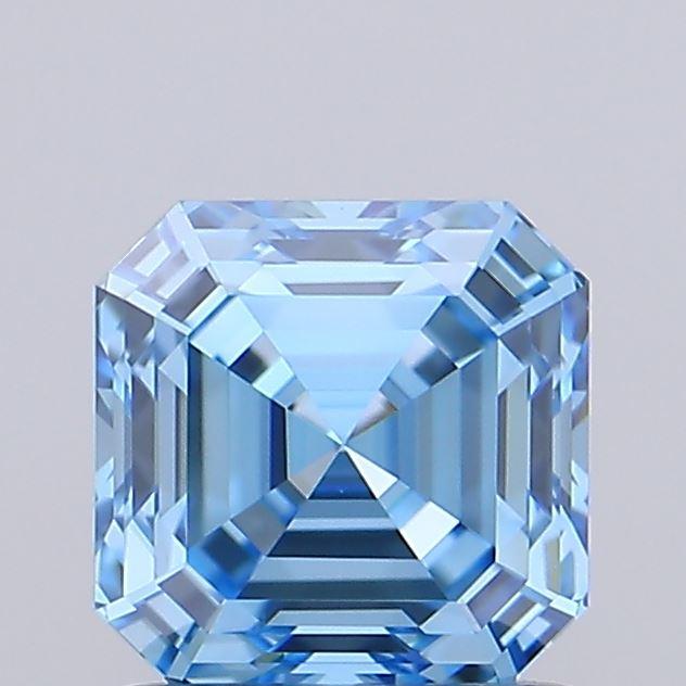 1.05 Ct. Fancy Vivid Blue Asscher Lab Grown Diamond