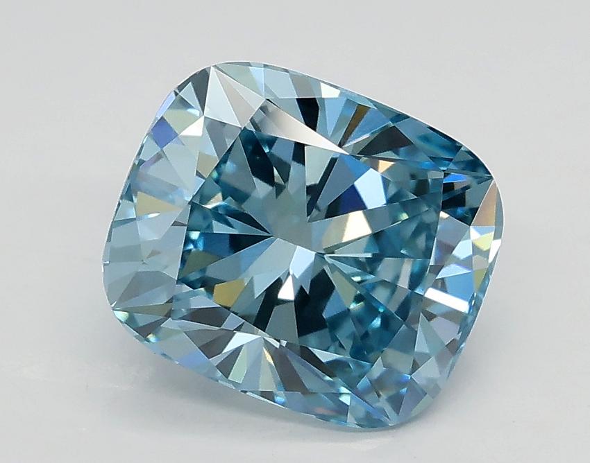 2.02 Ct. Fancy Intense Blue Cushion Lab Grown Diamond