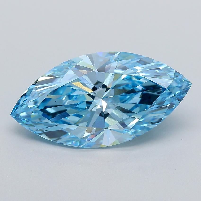 8.11 Ct. Fancy Vivid  Blue Marquise Lab Grown Diamond