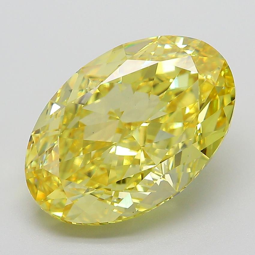 7.56 Ct. Fancy Intense  Yellow Oval Lab Grown Diamond