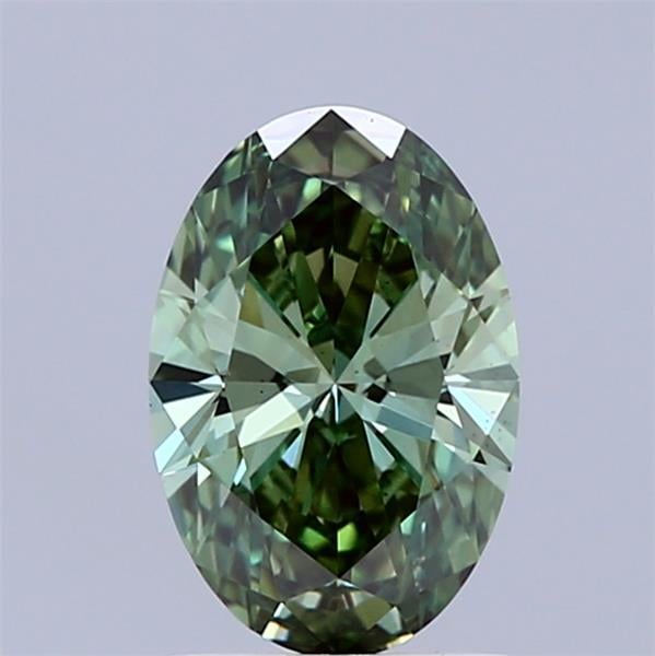 1.07 Ct. Fancy Vivid Green Oval Lab Grown Diamond