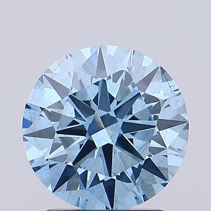 1.55 Ct. Fancy Vivid Blue Round Lab Grown Diamond