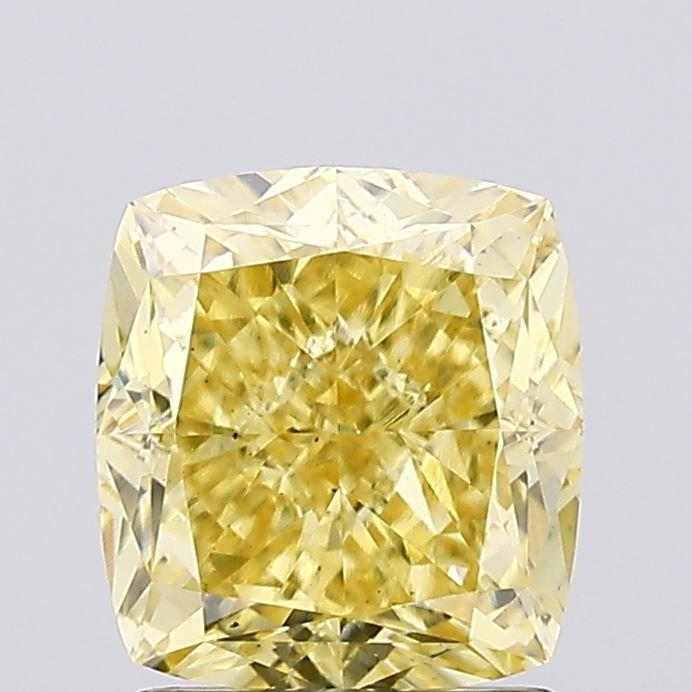 1.75 Ct. Fancy Intense Yellow Cushion Lab Grown Diamond