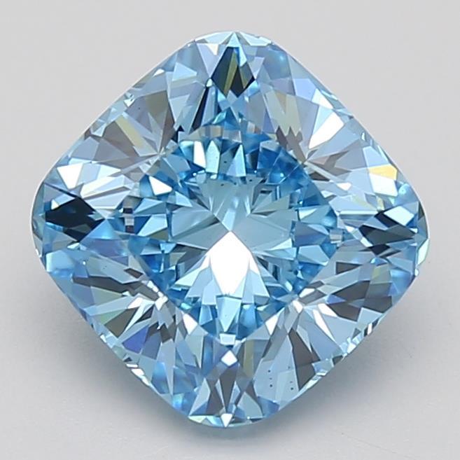 2.20 Ct. Fancy Vivid Blue Cushion Lab Grown Diamond