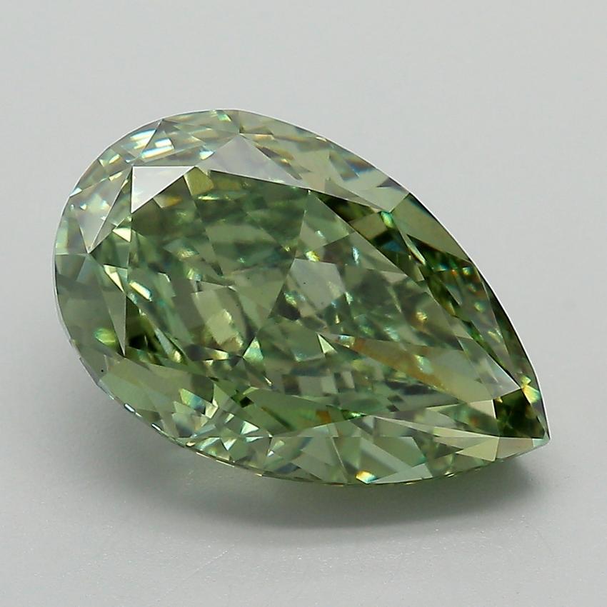 5.26 Ct. Fancy Vivid Green Pear Lab Grown Diamond