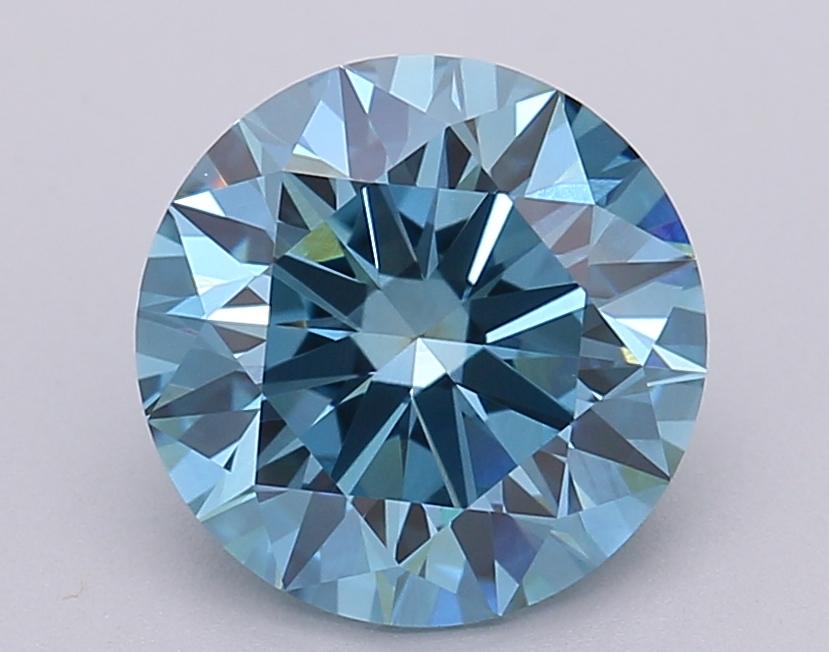 2.01 Ct. Fancy Vivid Blue Round Lab Grown Diamond