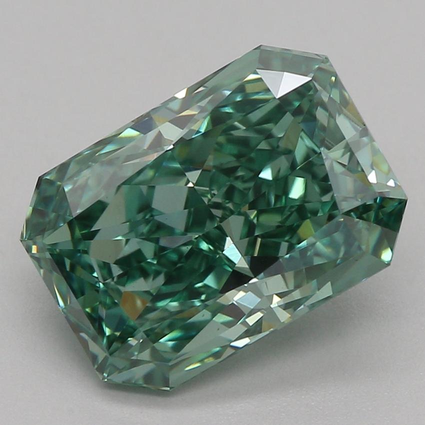 2.55 Ct. Fancy Vivid Green Radiant Lab Grown Diamond