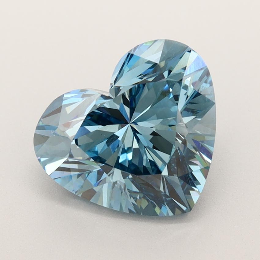 3.37 Ct. Fancy Vivid  Blue Heart Lab Grown Diamond