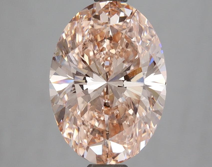 3.07 Ct. Fancy Intense Orangy Pink Oval Lab Grown Diamond