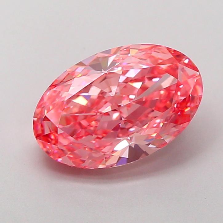 3.31 Ct. Fancy Vivid Pink Oval Lab Grown Diamond