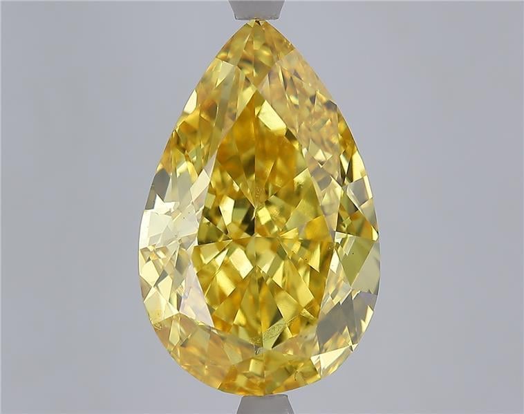 9.08 Ct. Fancy Vivid Yellow Yellow Pear Lab Grown Diamond