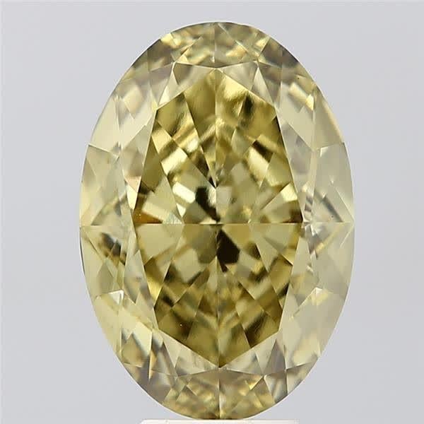7.01 Ct. Fancy Intense Yellow Oval Lab Grown Diamond